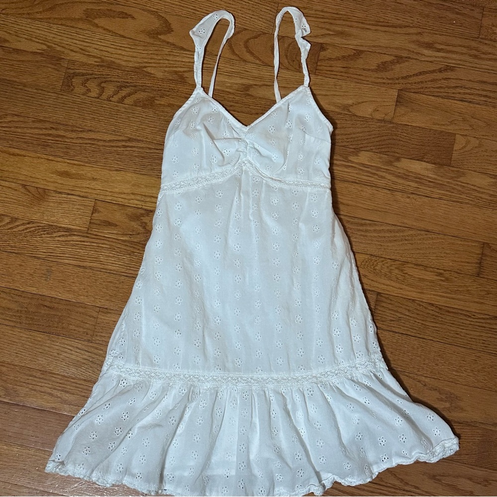 Hollister White Lace Eyelet Mini Dress Size XS